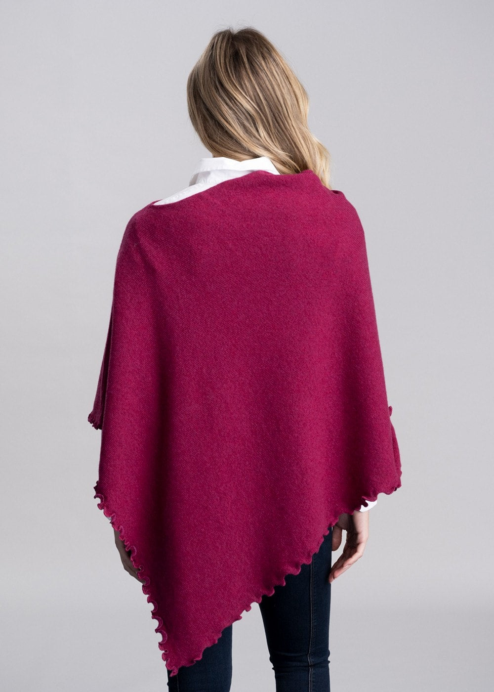 Lindsey Lambswool Poncho - Rosehip - 4