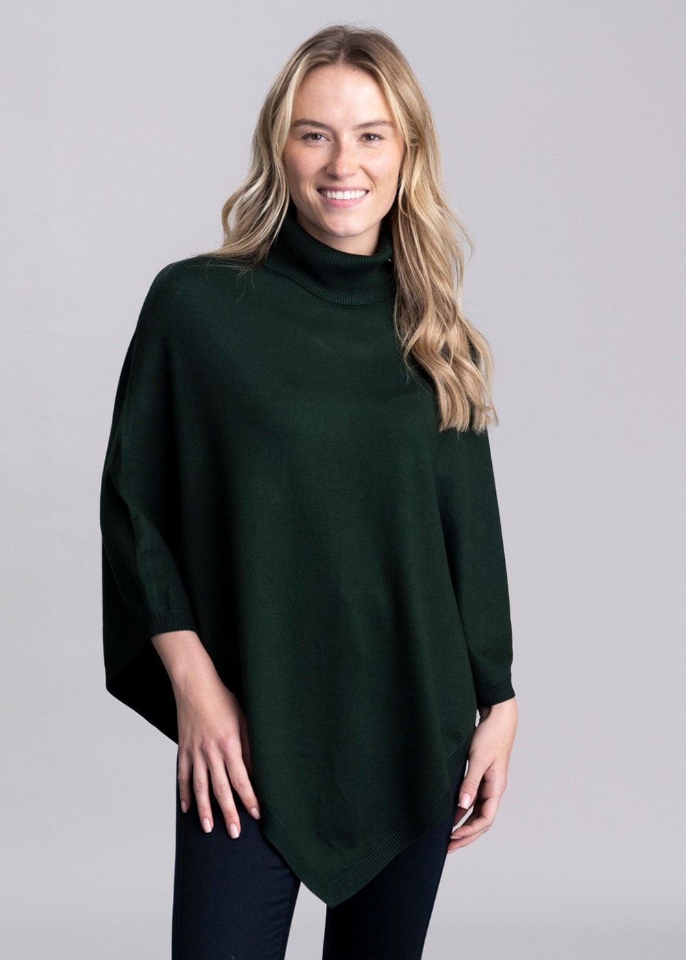 Roll Neck Cape AW24 - Deep Emerald - 1