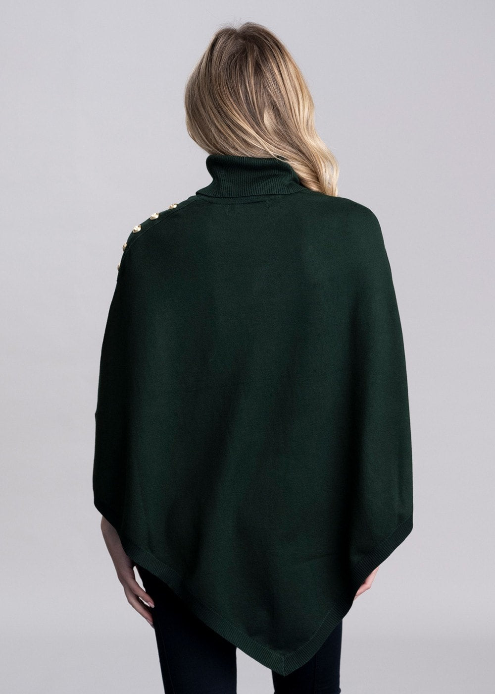 Roll Neck Cape AW24 - Deep Emerald - 4