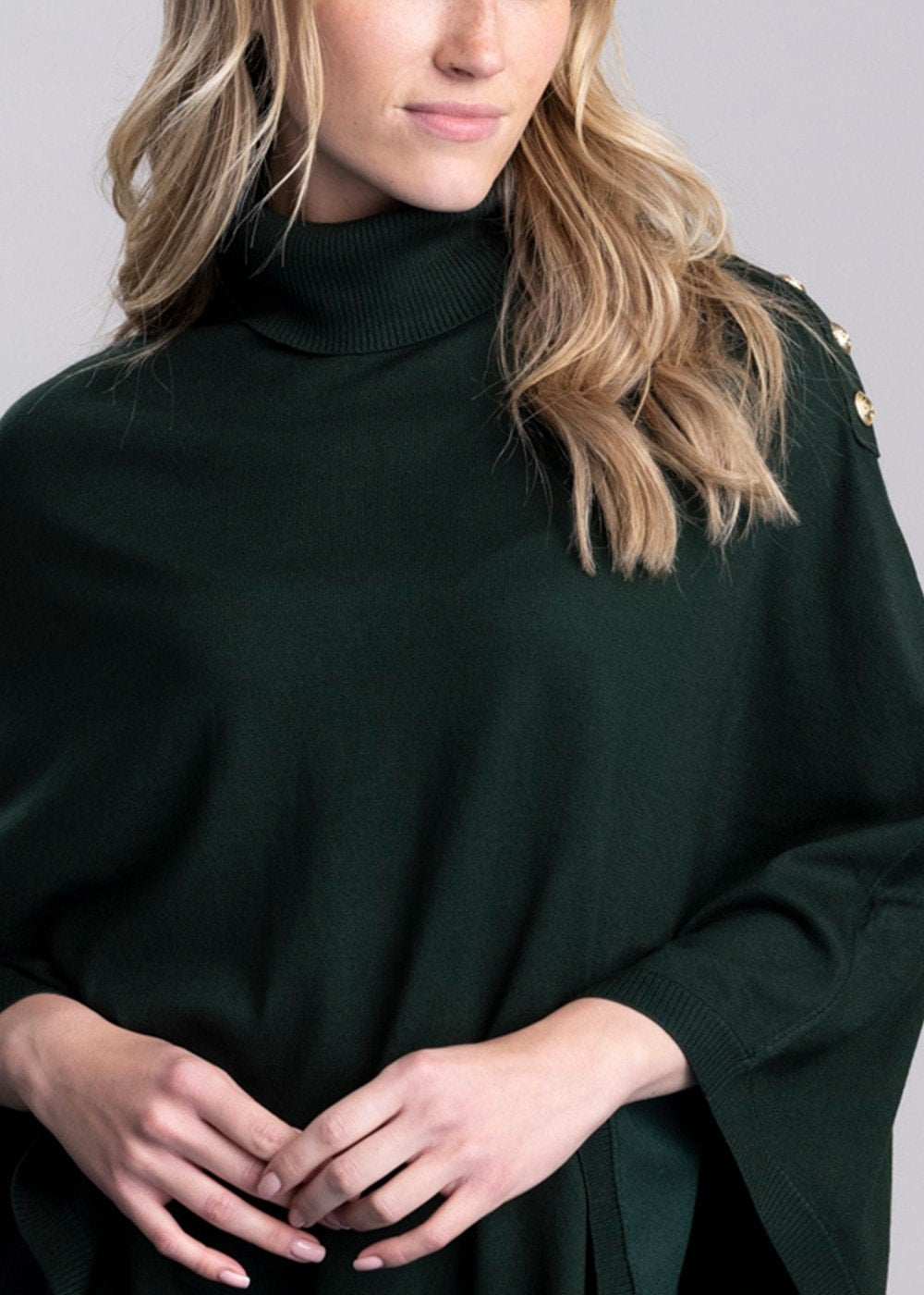 Roll Neck Cape AW24 - Deep Emerald - 5