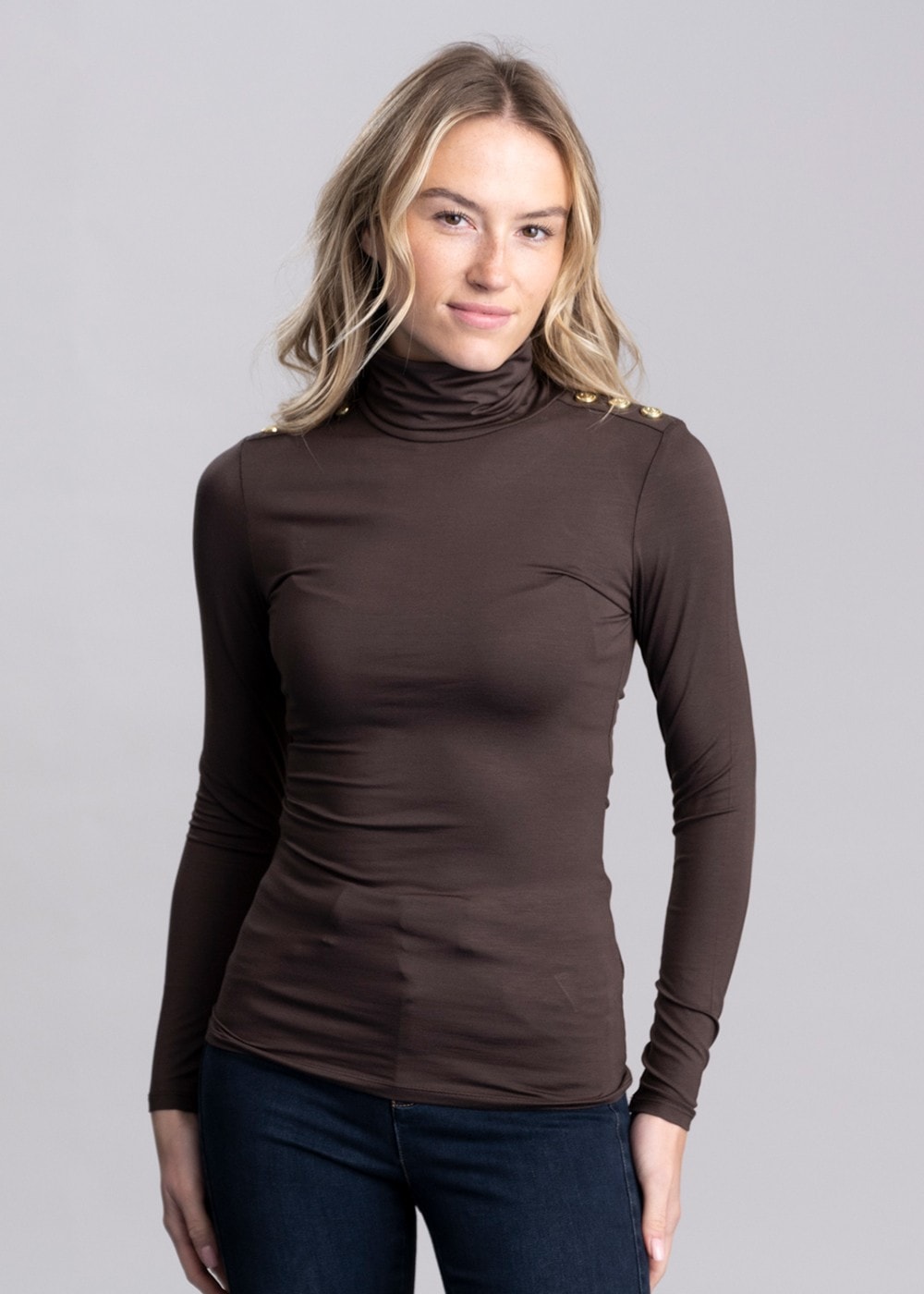 Essential Roll Neck - Coffee - 2