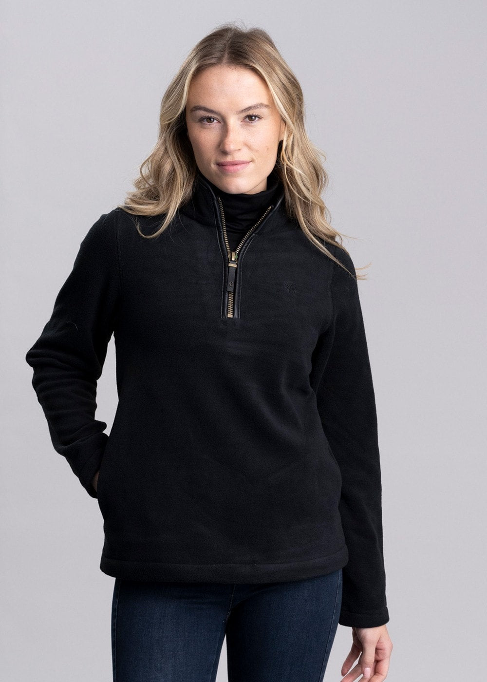 Country Fleece Half Zip - Black - 1