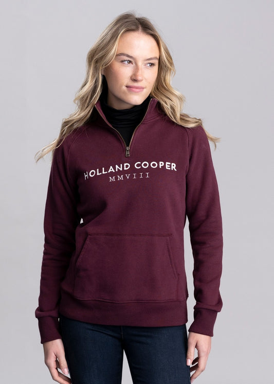 Sporting Heritage Zip Henley - Merlot - 1