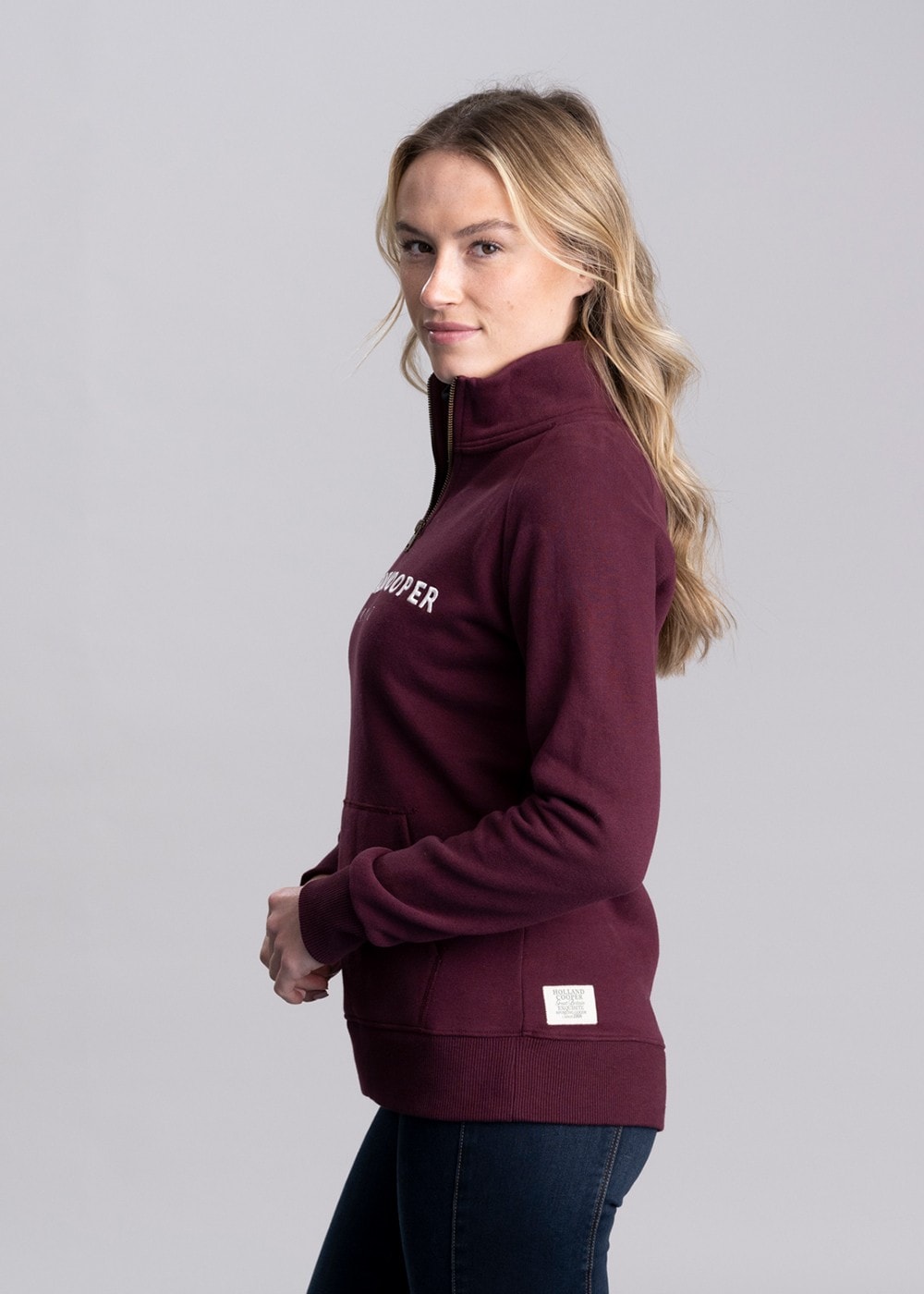 Sporting Heritage Zip Henley - Merlot - 3