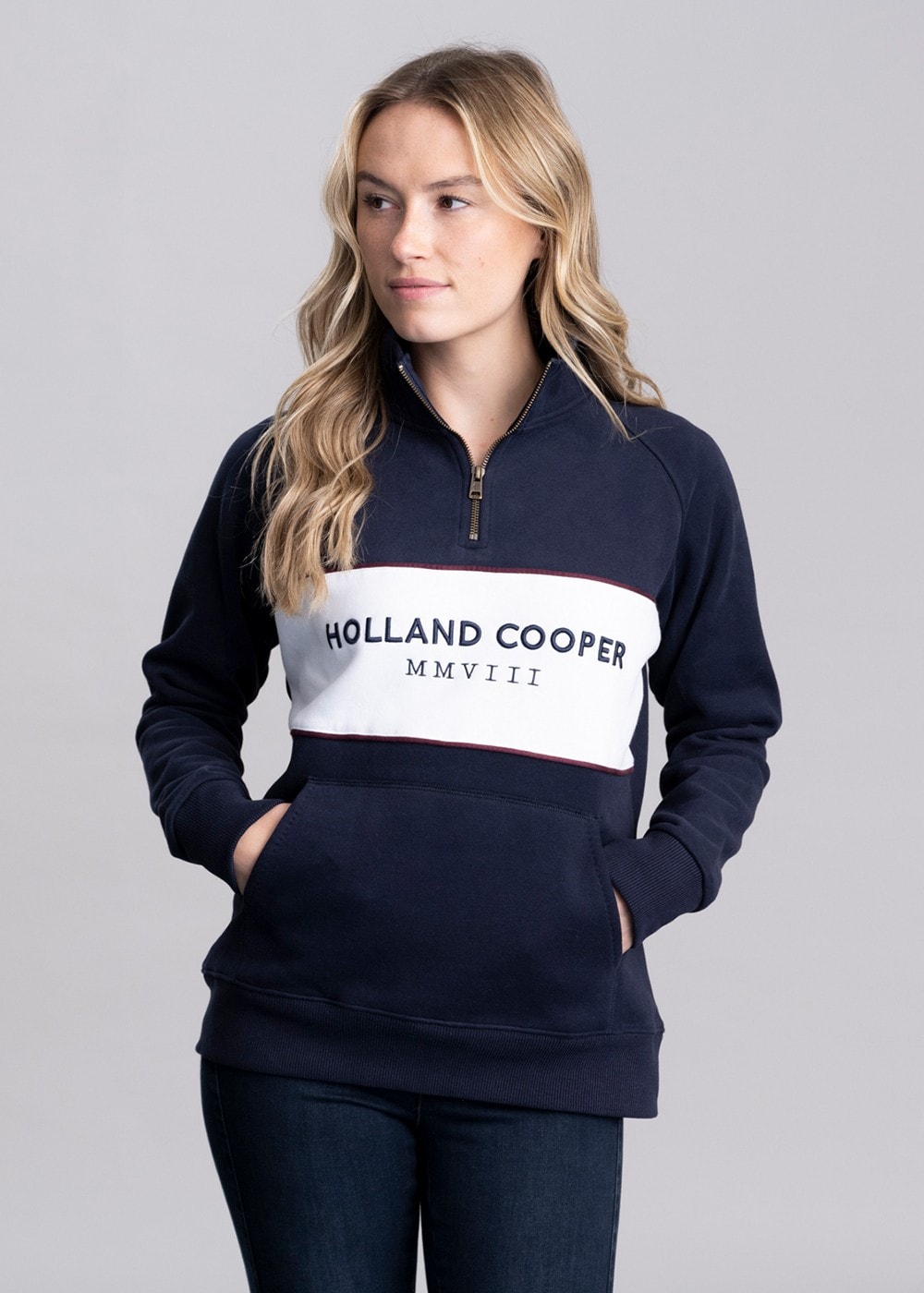 Sporting Heritage Zip Henley - Ink Navy - 2