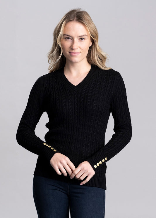 Seattle V-Neck Knit - Black - 1