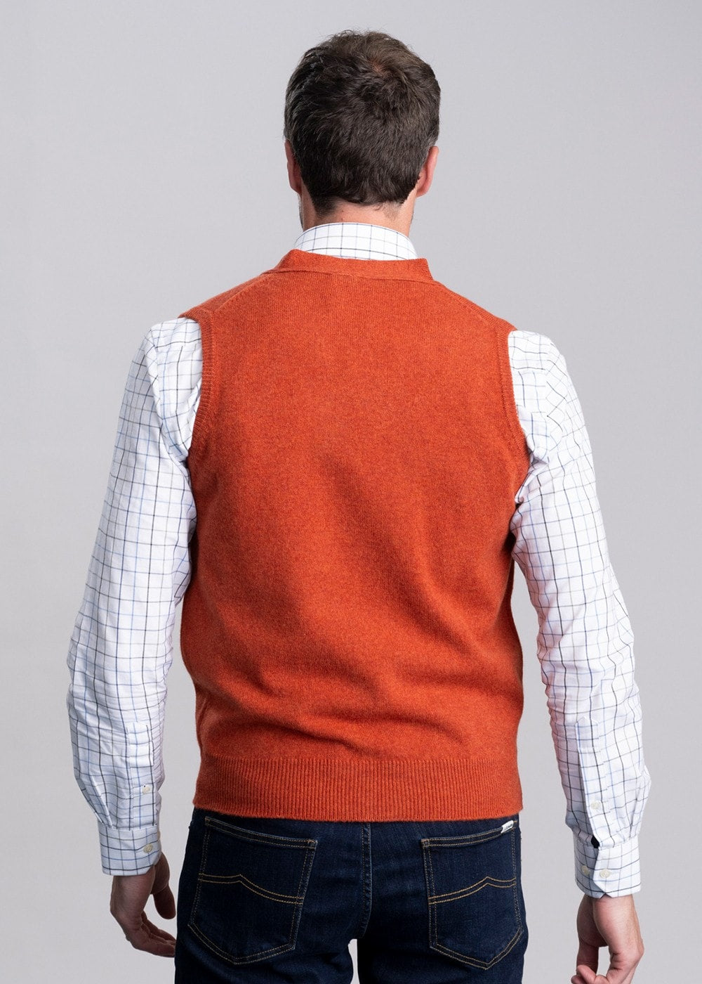 Lambswool 2 Ply Waistcoat - Ember - 3