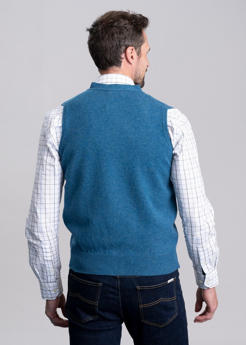 Lambswool 2 Ply Waistcoat - Mallard - 4