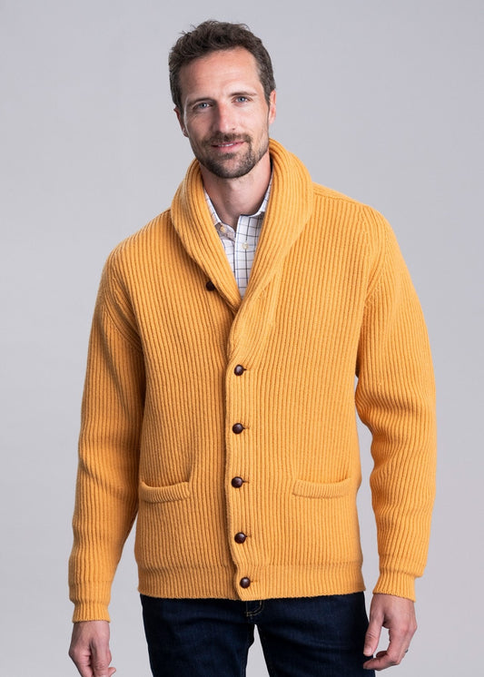 Lambswool Windsor Shawl Jacket - Harvest Gold - 1