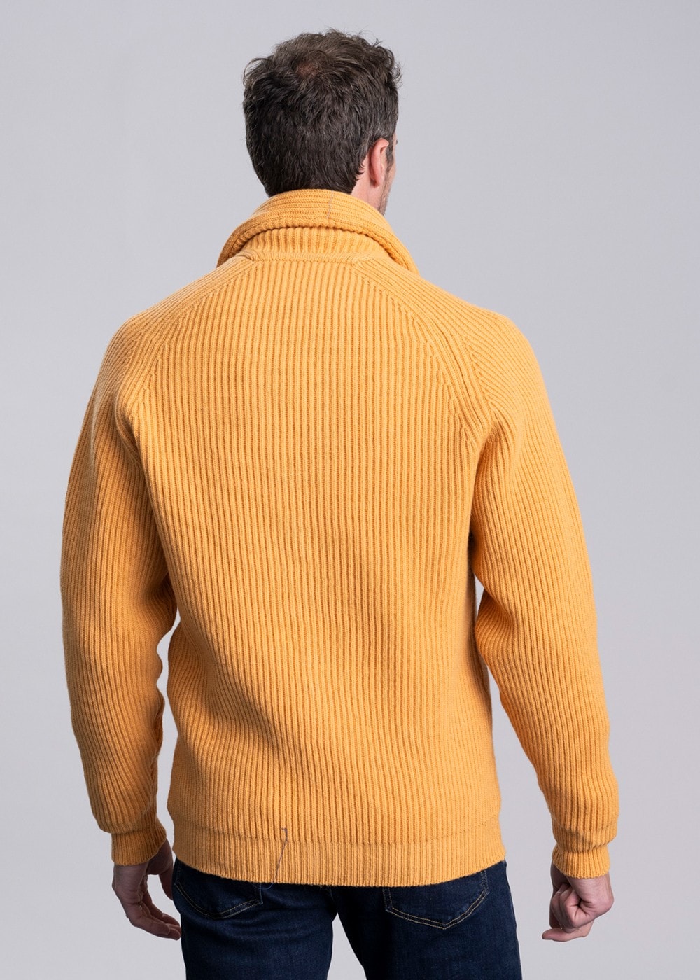 Lambswool Windsor Shawl Jacket - Harvest Gold - 3