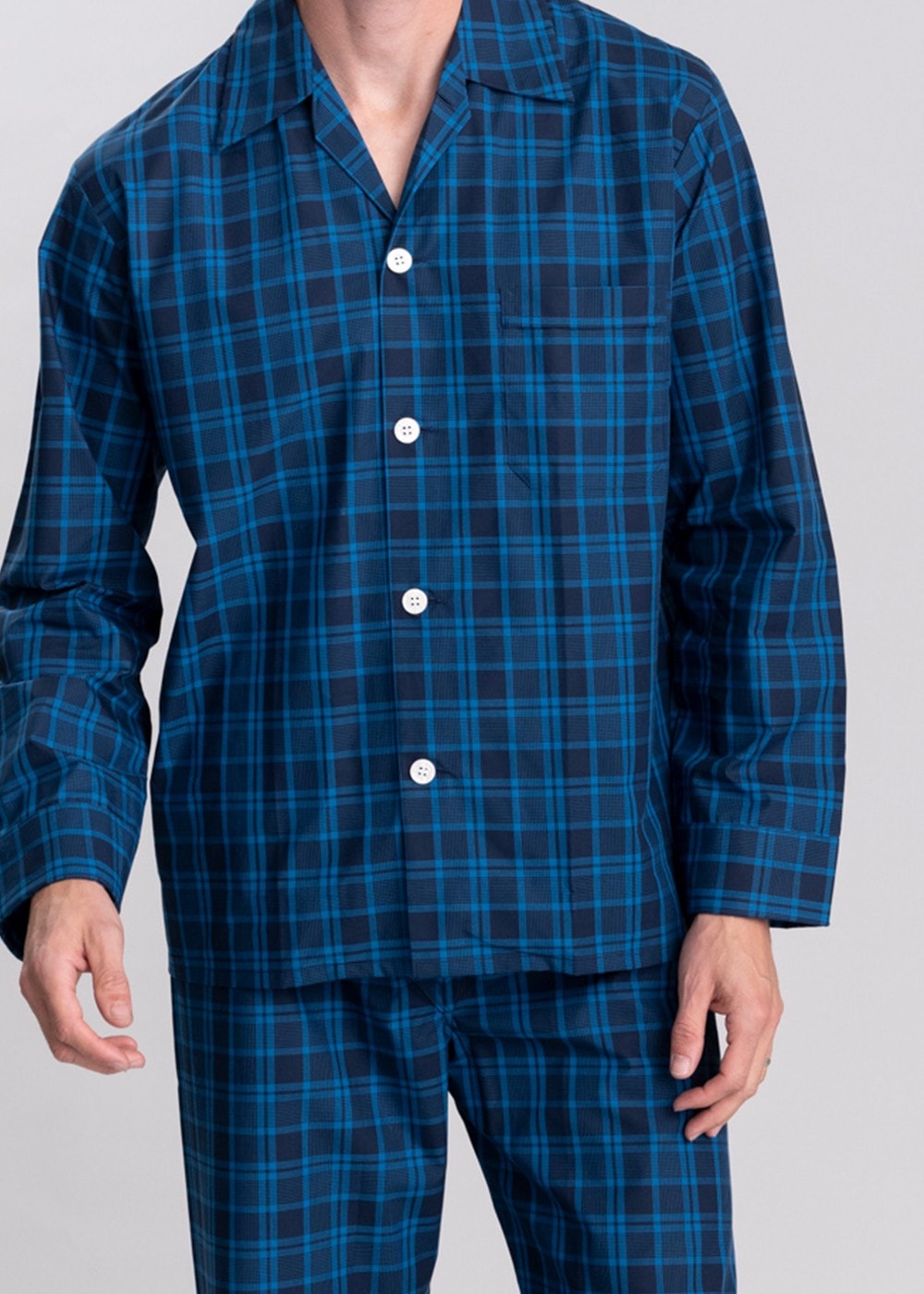 Classic Tartan Checked Pyjamas - Navy - 4