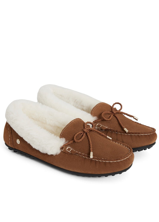 Henley Shearling Lined Slippers - Tan - 1