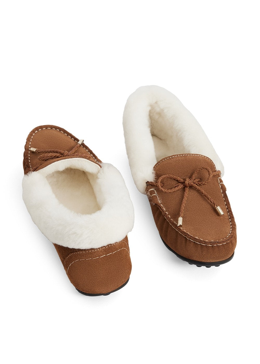 Henley Shearling Lined Slippers - Tan - 4