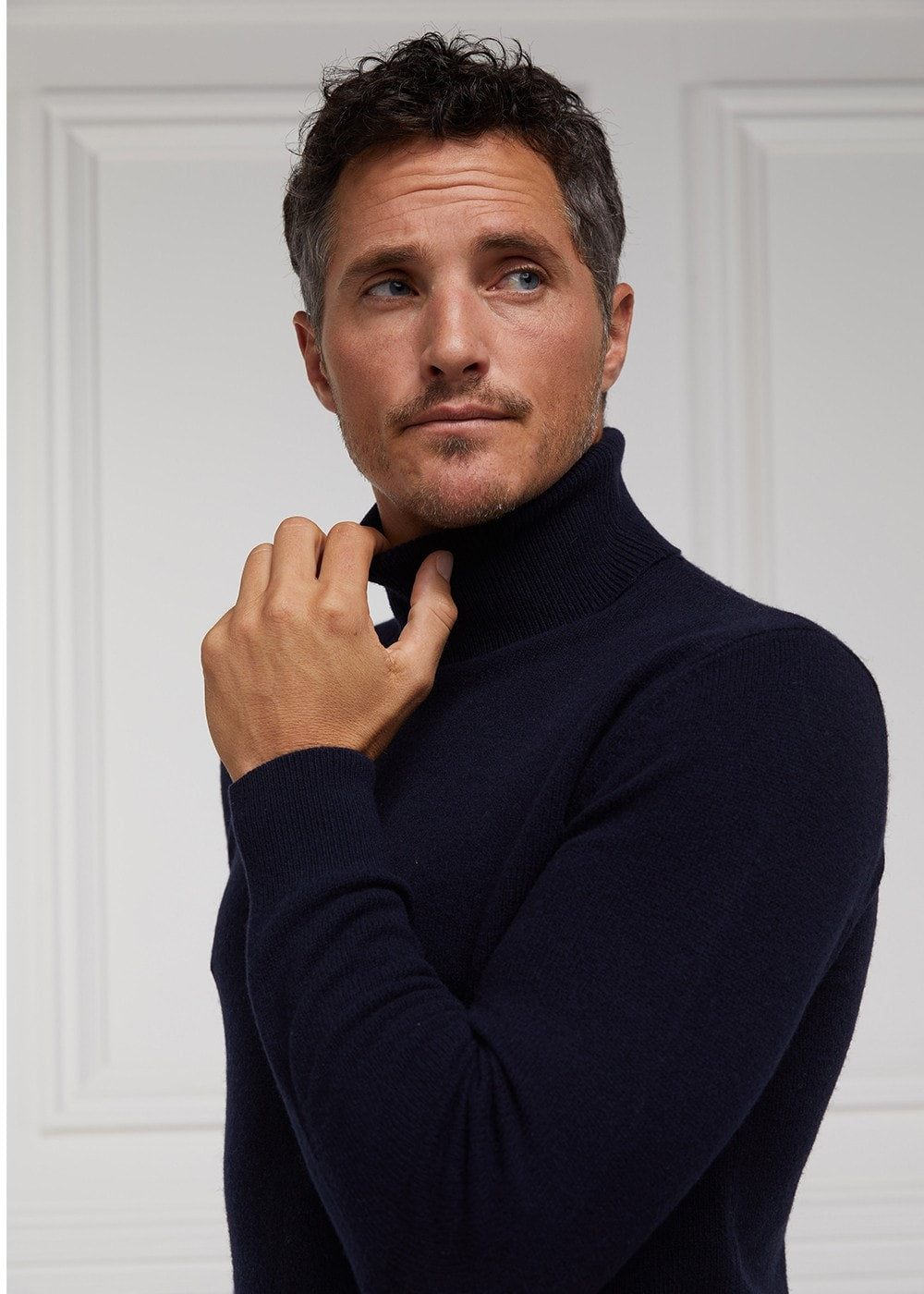 Byron Roll Neck Knit - Navy - 2