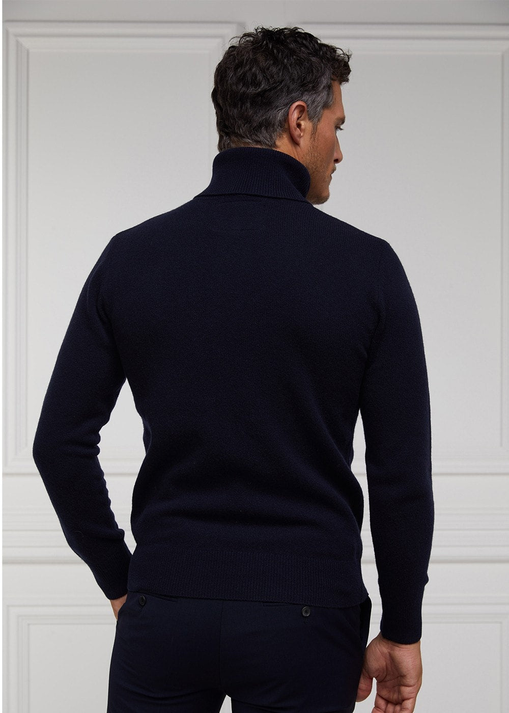 Byron Roll Neck Knit - Navy - 3