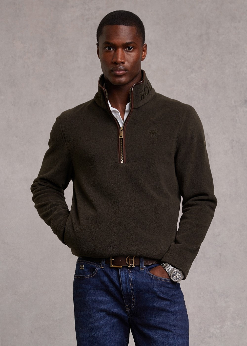 Country Fleece Quarter Zip - Khaki - 1