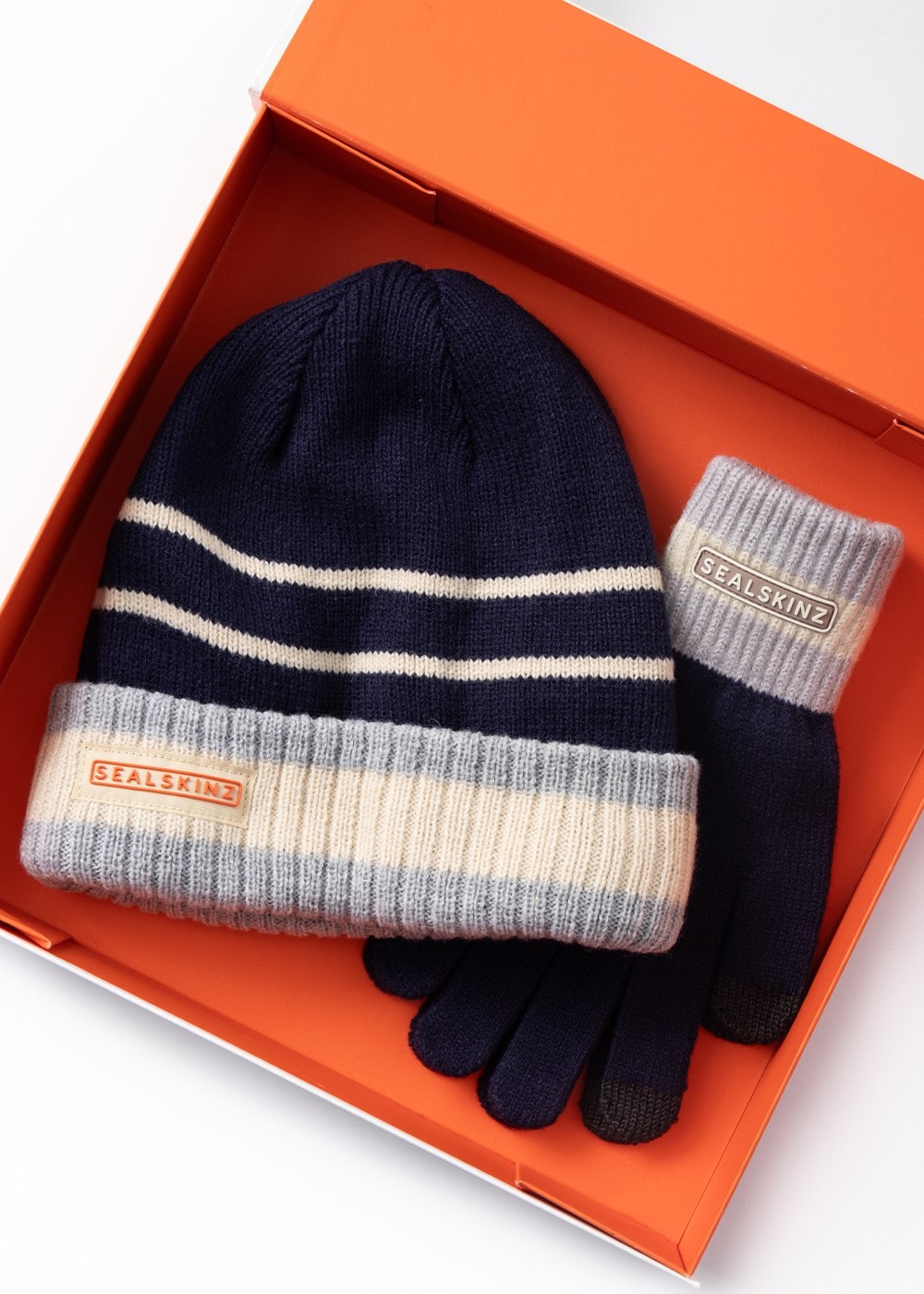 Wereham Waterproof Hat & Knitted Gloves - Navy - 1