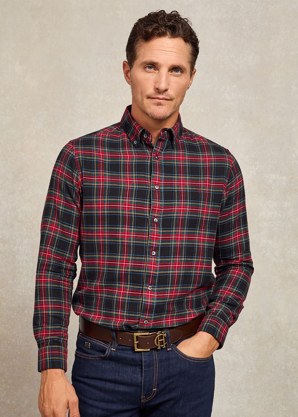 Classic Button Down Shirt - Sandringham Red - 1