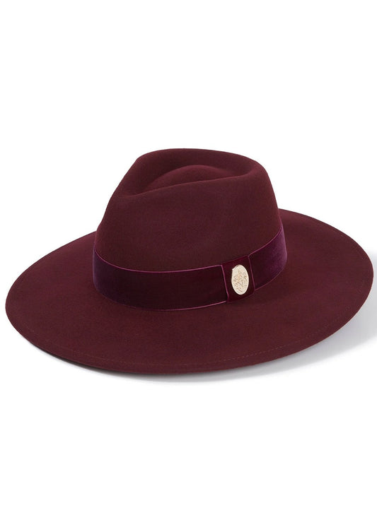 The Oxley Velvet Fedora - Plum - 1