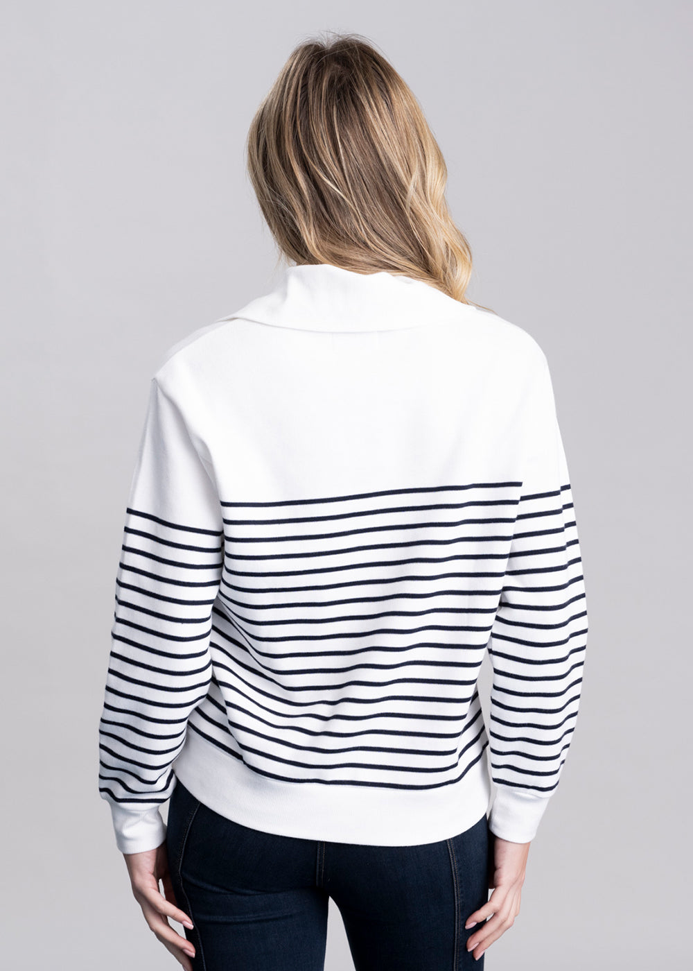 Breton Rib Half Zip Sweatshirt