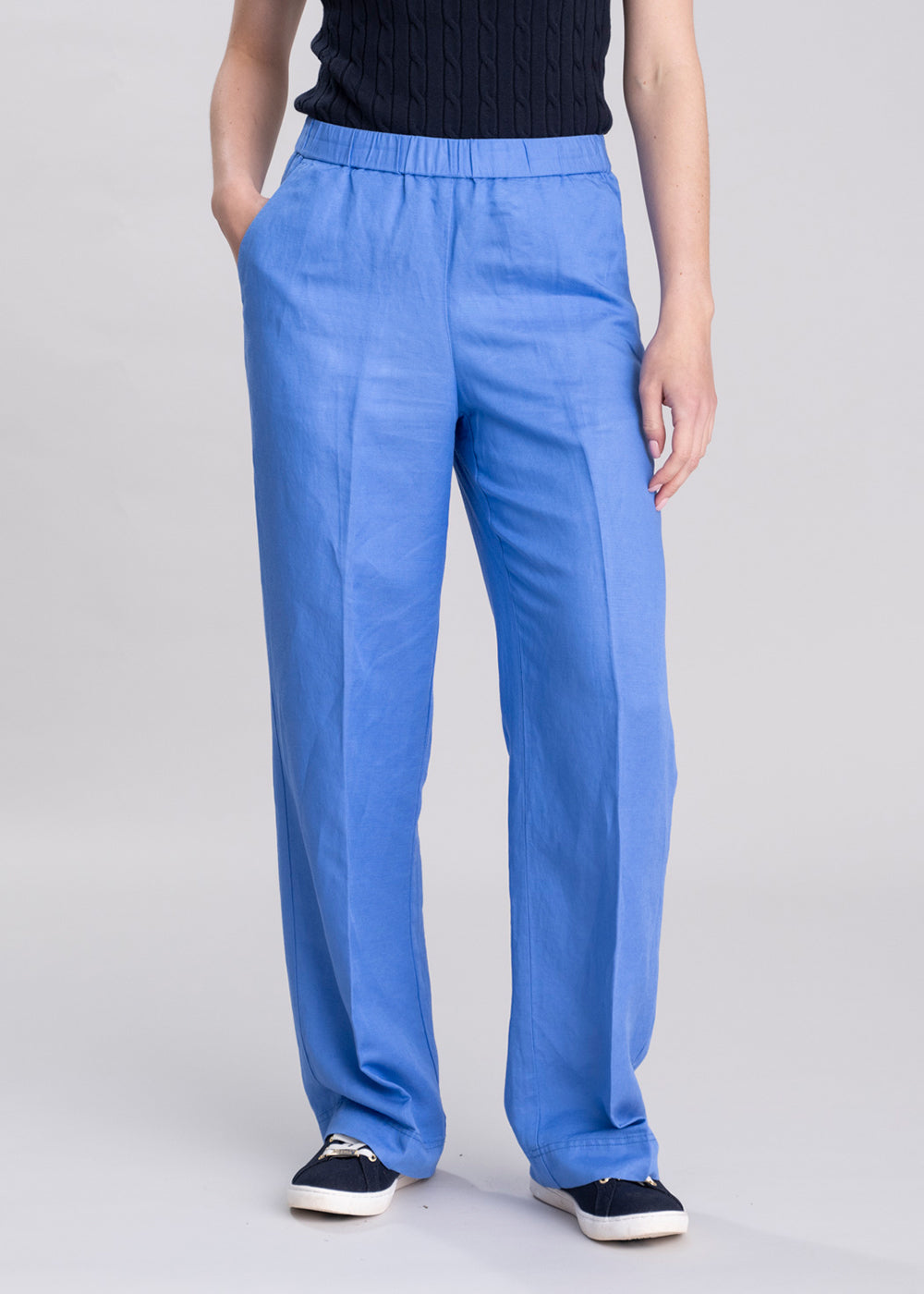 Linen Blend Pull On Trousers