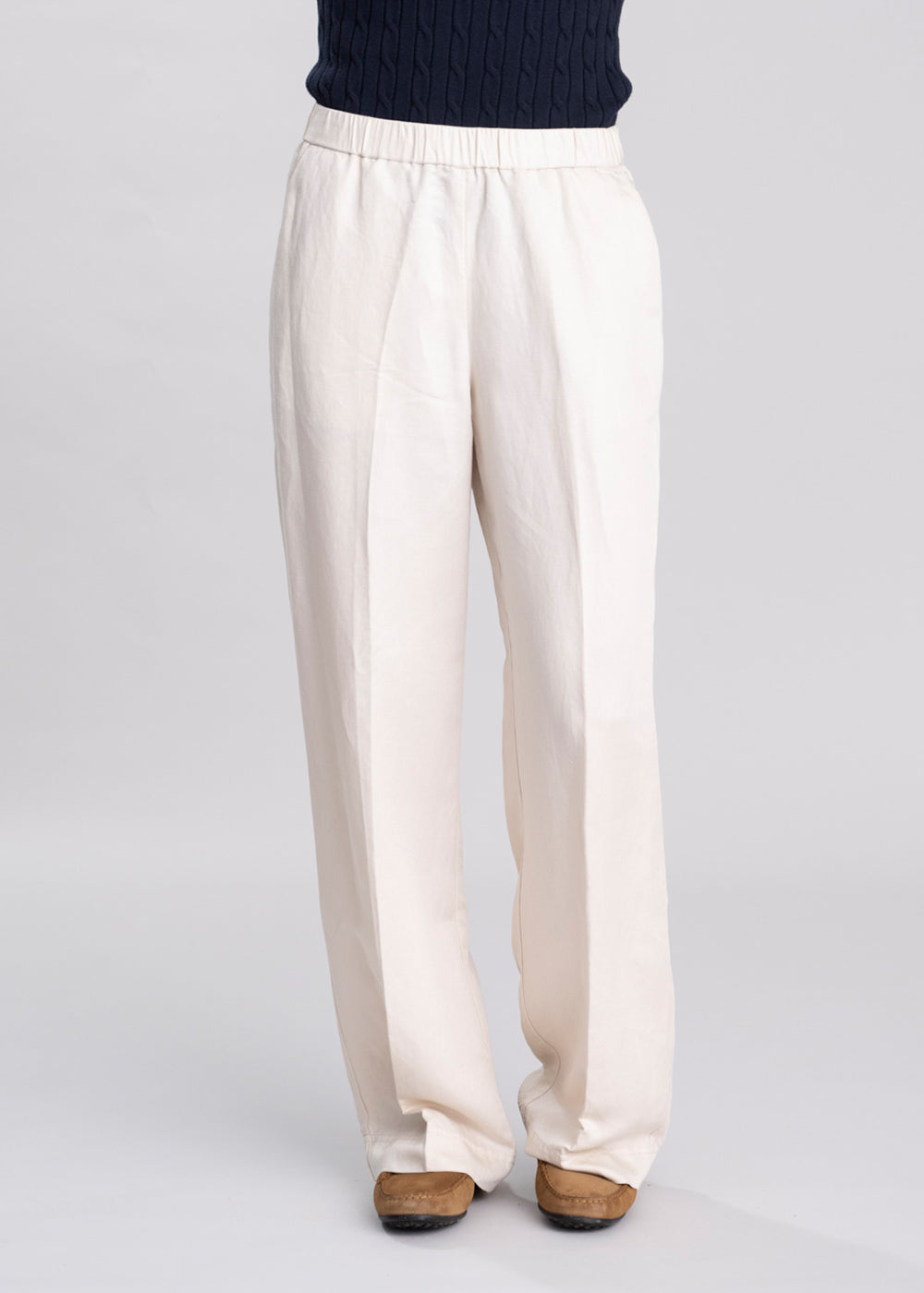 Linen Blend Pull On Trousers