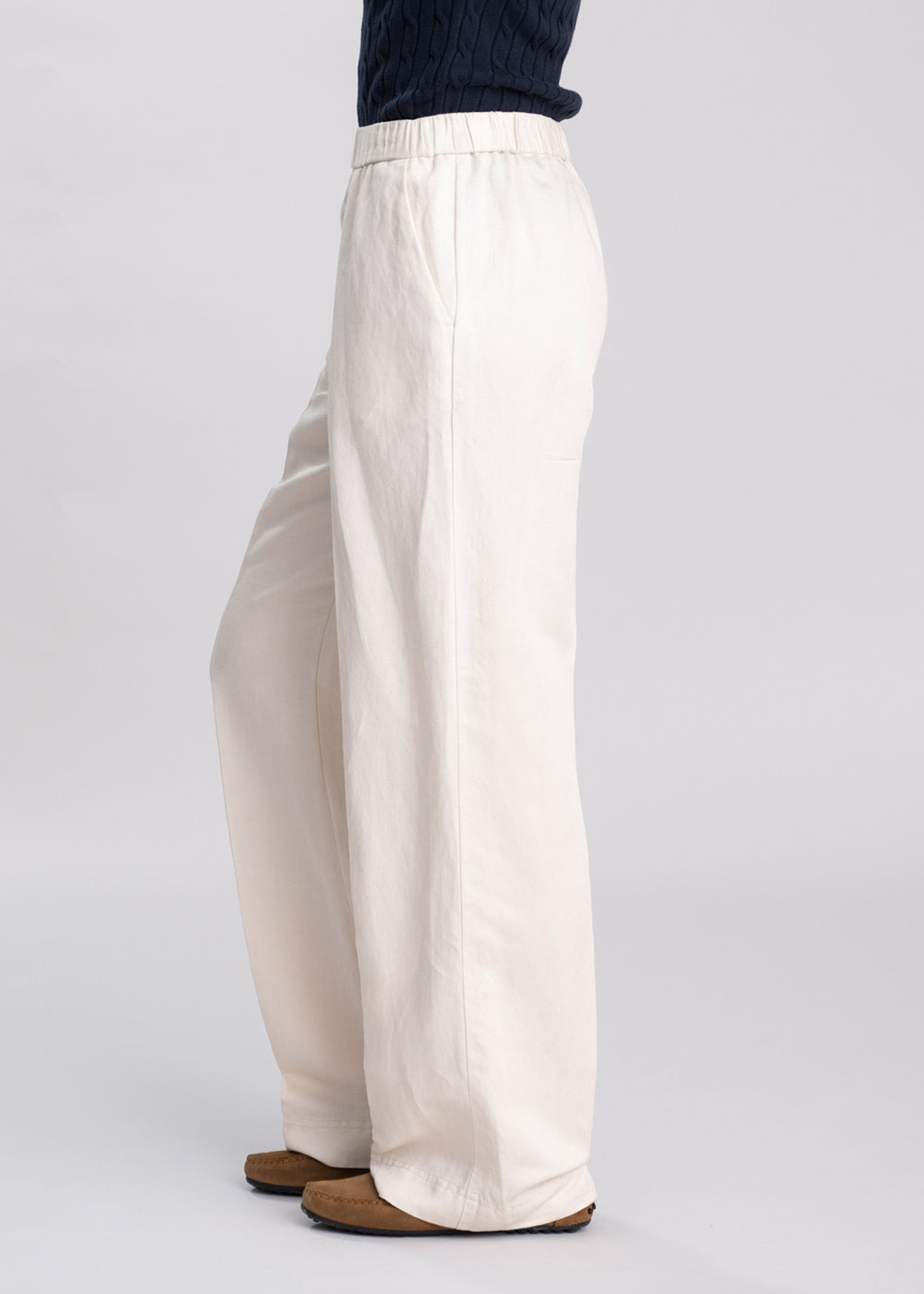 Linen Blend Pull On Trousers