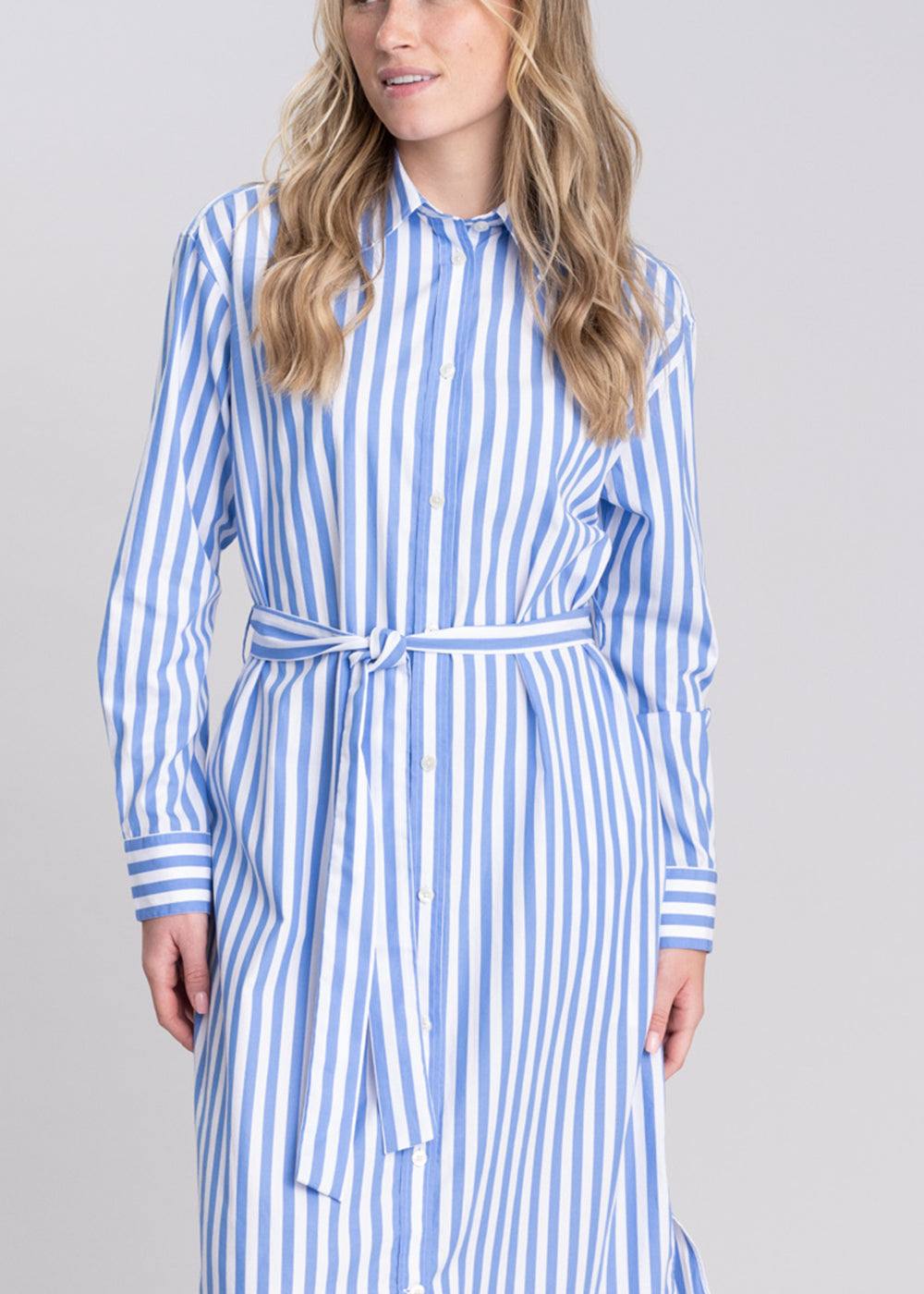 Striped Poplin Shirt Dress