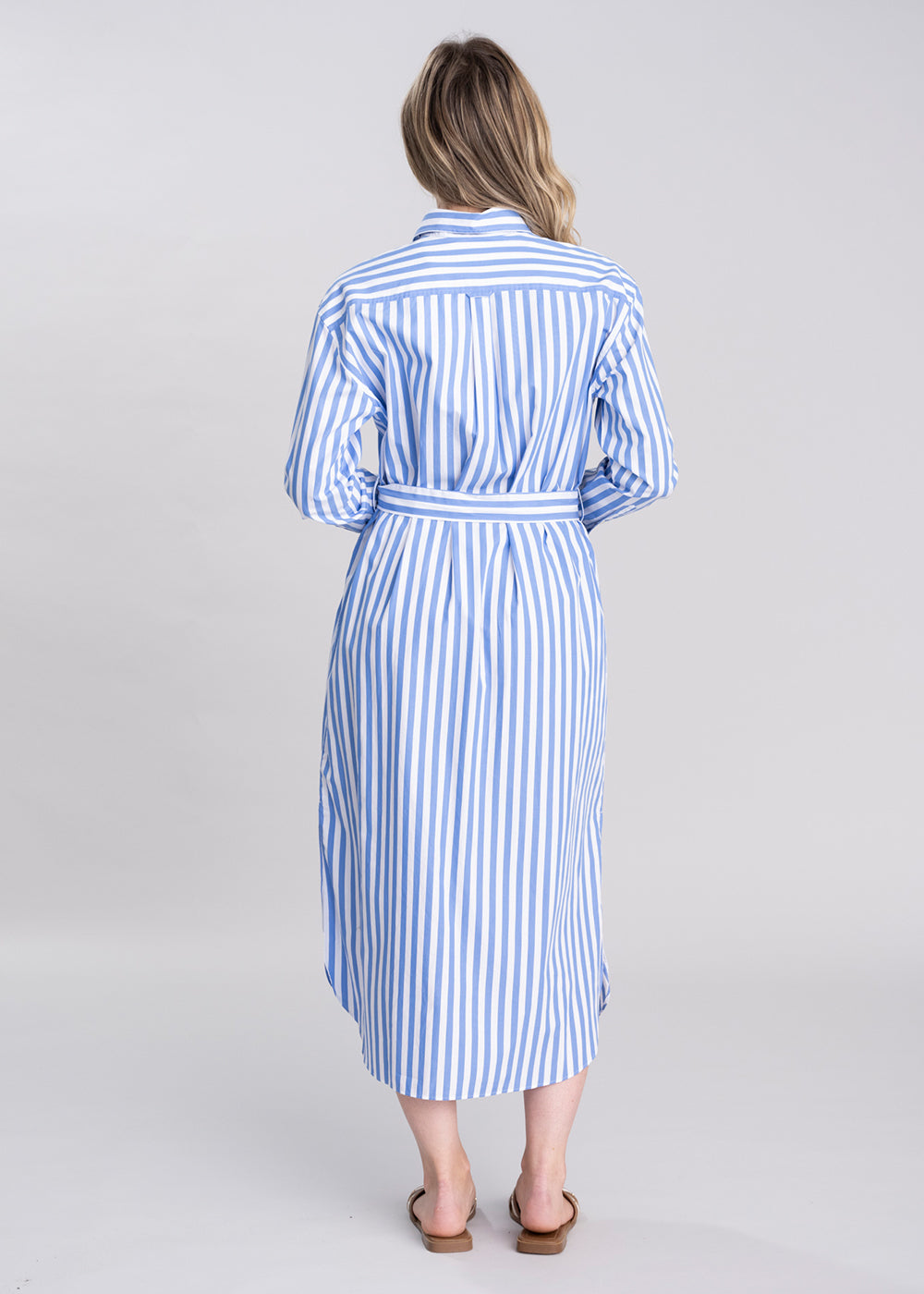 Striped Poplin Shirt Dress